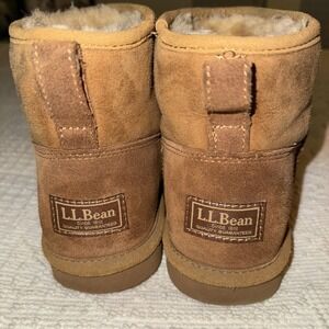 L.L. Bean Boots Womens 8  Short Brown Suede Sherpa Fleece Booties Snow Outdoor